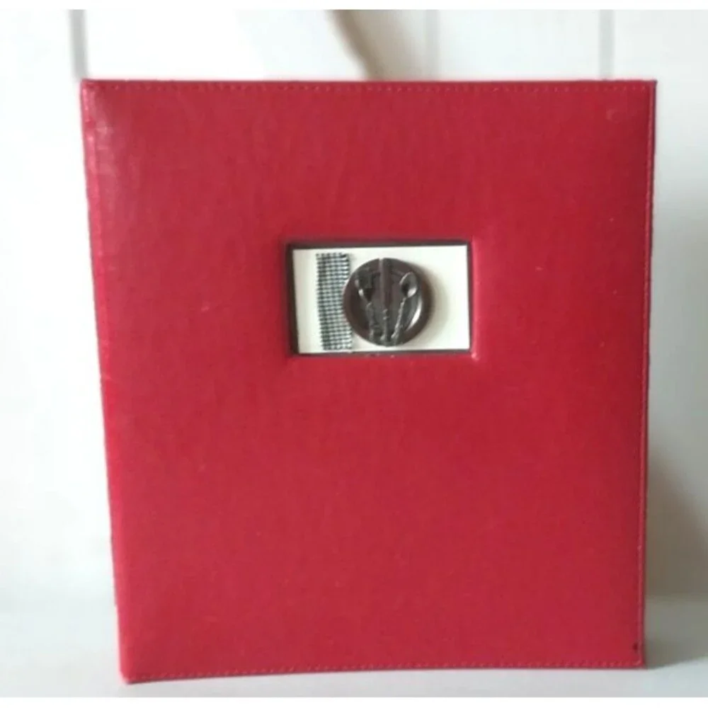 C.R. Gibson Deluxe Kitchen Binder Bon Appetit Red Leather 3 Ring Dividers